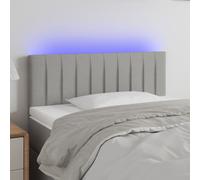 vidaXL Tête de Lit à LED Meuble de Chambre à Coucher Accessoire de Lit Double Tête de Cadre de Lit Intérieur Gris Clair 144x5x78/88 cm Tissu