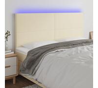 vidaXL Tête de lit à LED Crème 100x5x118/128 cm Similicuir Blanc G