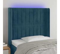 Tête de Lit à LED Noir 103x16x118/128 cm Velours Meuble de Chambre vidaXL