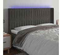 vidaXL Tête de lit à LED Gris foncé 93x16x78/88 cm Velours