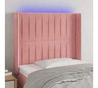 vidaXL Hoofdbord LED 103x16x118/128 cm fluweel roze3124333 Rose G