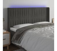 Vidaxl Tête De Lit À Led Gris Foncé 93x16x118/128 Cm Velours Gris