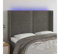 Tête de Lit à LED Noir 103x16x78/88 cm Velours Meuble Chambre à Coucher vidaXL