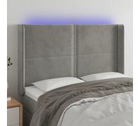 vidaXL Tête de lit à LED Gris clair 83x16x78/88 cm Velours