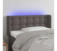 Hoofdbord LED 103x16x118/128 cm kunstleer grijs3124136