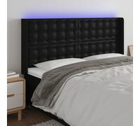 Tête de Lit à LED Noir 147x16x118/128 cm Similicuir Meuble de Chambre vidaXL