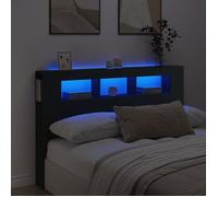 Tête de lit à LED noir 160x18,5x103,5 cm bois d'ingénierie - SONEW - Classique - Intemporel