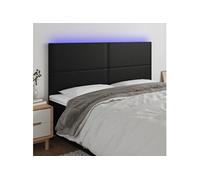 Tête de lit à LED Noir 180x5x118 128 cm Similicuir