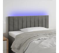 Tête de Lit à LED Noir 200x5x78/88 cm Velours Meuble Chambre à Coucher vidaXL
