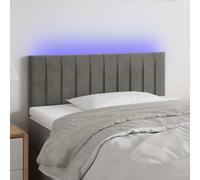 vidaXL Tête de lit à LED Gris clair 80x5x118/128 cm Velours