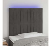 Hoofdbord LED 100x5x118/128 cm fluweel donkergrijs 3122705