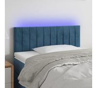 Tête de Lit à LED Noir 200x5x78/88 cm Velours Meuble Chambre à Coucher vidaXL