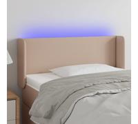 Tête de Lit à LED Noir 203x16x78/88 cm Similicuir Meuble de Chambre vidaXL