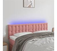 vidaXL Tête de lit à LED Velours Rose 144x5x78/88 cm pour lit double