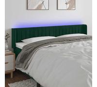 Tête de Lit à LED Vert Foncé 183x16x78/88 cm, Velours Doux, Rembourrée, Réglable en Hauteur, avec Bande Lumineuse Découpable, pour Chambre Moderne
