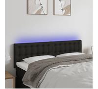 Tête de lit à LED - vidaXL - 144x5x78/88 cm - Noir - Tissu polyester - Hauteur réglable - Bande LED 55 cm - Indice IP65