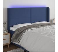 Tête de lit à LED - vidaXL - Bleu - 183x16x118/128 cm - Tissu polyester - Hauteur réglable - Bande LED 55 cm