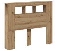 Tête de lit à LED vidaXL Chêne Artisanal 120x18,5x103,5 cm, tête de lit avec étagères, Chambre à Coucher