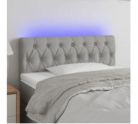 Tête de lit à LED - vidaXL - Gris clair - 90x7x78/88 cm - Tissu polyester - Bande LED 55 cm - Hauteur réglable