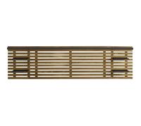 Tête de lit adulte en lattes de bois clair / noir 240 cm avec chevets intégrés - Essenza