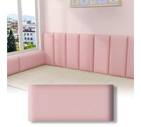 Tête de lit autocollante, Rembourrage Mural 3D Anti-Collision, Autocollants muraux pour Chambre d'enfant, Panneaux muraux en Cuir Souple pour dosseret de lit (Couleur : Rose, Taille : 180 cm