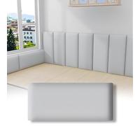 Tête de lit autocollante, Rembourrage Mural 3D Anti-Collision, Autocollants muraux pour Chambre d'enfant, Panneaux muraux en Cuir Souple pour dosseret de lit (Couleur : Gris, Taille : 180 cm
