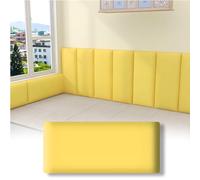 Tête de lit autocollante, Rembourrage Mural Anti-Collision 3D, Autocollants muraux pour Chambre d'enfant, Panneaux muraux en Cuir Souple pour dosseret de lit (Couleur : Jaune, Taille : 120 c