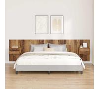 Tête de Lit avec Armoires Chêne Fumé Bois d'Ingénierie Murale Chambre vidaXL