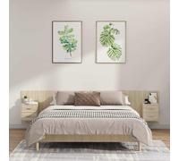 Tête de Lit avec Armoires Chêne Fumé Bois d'Ingénierie Murale Chambre vidaXL