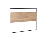 IDMarket – Tête de lit Detroit 145 cm – Bois et métal, design industriel, fixations murales – Noir