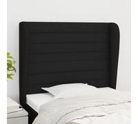 Vidaxl Tête De Lit Avec Oreilles Noir 83x23x118/128 Cm Tissu Noir