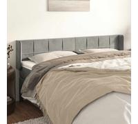vidaXL Hoofdbord met randen 103x16x118/128 cm fluweel lichtgrijs3119622 Gris clair G