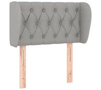 Tête de lit avec oreilles - Gris clair - 83 x 23 x 78/88 cm - Tête de lit en tissu pour lit - Design moderne de chambre à coucher - Dossier confortable - Montage facile