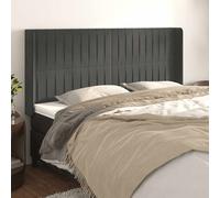 Tête de Lit avec Oreilles Gris Foncé 203x16x118/128 cm Velours Meuble vidaXL