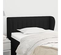 Tête de lit avec oreilles - Noir - 103 x 23 x 78/88 cm - En tissu - Hauteur réglable - Pour chambre à coucher, coussin mural, tête de lit avec excellent soutien