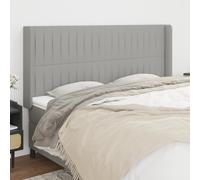 vidaXL Hoofdbord met randen 147x16x78/88 cm stof lichtgrijs3119004 Gris clair G