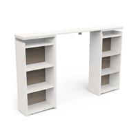 Tête De Lit avec Rangement avec 6 Niches en Bois - Compatible Lit 140x200 & Lit 160x200 - Coloris Blanc Mat - Chambre pour Adulte Clyde - 21,6 x 144,4 x 87,7 cm