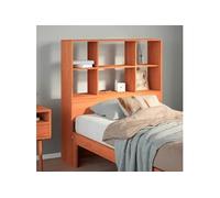 vidaXL Tête de lit avec rangement cire marron 100cm bois massif de pin, tête de lit en bois, tête de lit avec rangement, 855671 Marron G