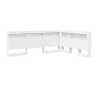 Tête de lit avec rangement - vidaXL - Blanc - Bois d'ingénierie - 207,5x157,5x76,5 cm - Station de charge intégrée
