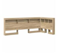 Tête de lit avec rangement - vidaXL - Chêne Sonoma - Bois d'ingénierie - 90x200 cm - 217,5x107,5x76,5 cm