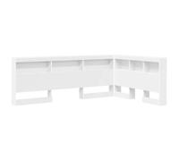 Tête de lit avec rangement - vidaXL - Design moderne - Blanc - Bois d'ingénierie - 137.5x217.5x76.5 cm