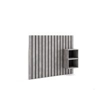 Tête de lit, Avec Tables de Chevet, 133x3x107 cm, Lit de 80,90,110 cm, Ciment, RF3571