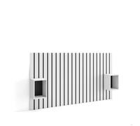 Tête de lit, Avec Tables de Chevet, 196x3x107 cm, Lit de 120,135,140 cm, Blanc, RF3573