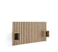 Tête de lit, Avec Tables de Chevet, 196x3x107 cm, Lit de 120,135,140 cm, Chêne, RF3575