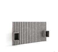 Tête de lit, Avec Tables de Chevet, 196x3x107 cm, Lit de 120,135,140 cm, Ciment, RF3574