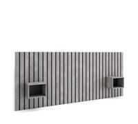 Tête de lit, Avec Tables de Chevet, 258x3x107 cm, Lit de 150,160,180 cm, Ciment, RF3577