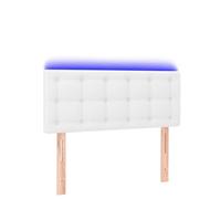 Tête de lit blanche 90 x 5 x 78/88 cm en cuir synthétique, tête de lit moderne pour chambre à coucher, aspect cuir, montage facile, idéale pour les petits espaces et décoration élégante