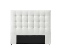 Tête de lit capitonnée 140 cm - Tissu bouclette - Blanc - FRANCESCO