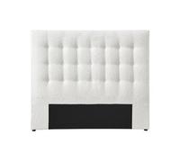 Tête de lit capitonnée 160 cm - Tissu bouclette - Blanc - FRANCESCO