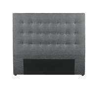 Tête de lit capitonnée - 160 cm - Tissu - Gris - FRANCESCO